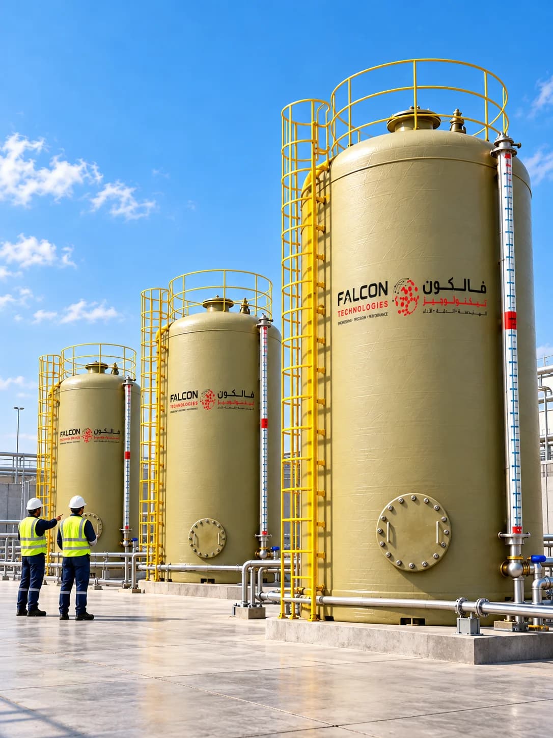 Falcon engineers on an industrial site