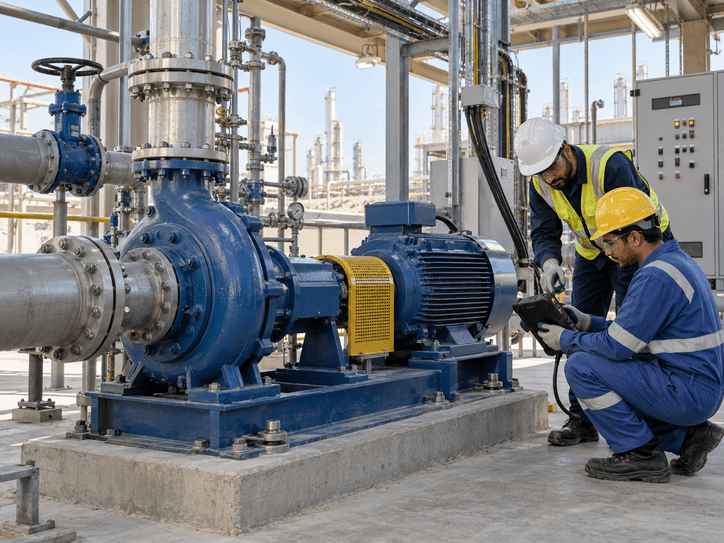 مهندس يدعم معدات صناعية في الموقع