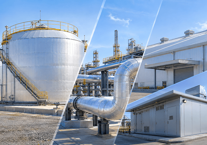 Industrial thermal insulation applied to tanks and pipework in Saudi Arabia